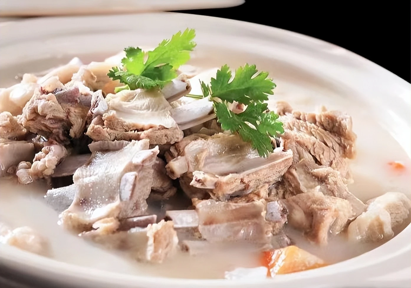 Slow-braised meat in a rich broth — scenic food photograph in China